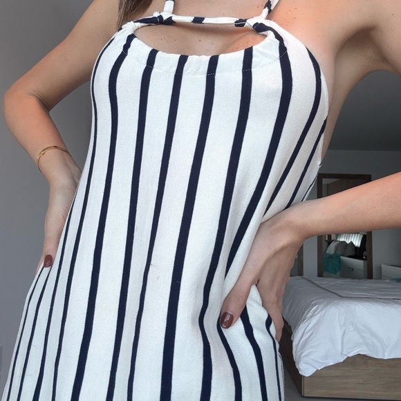 Zara Striped Maxi Dress 100% Cotton | Black & White | Size Small - Picture 3 of 6